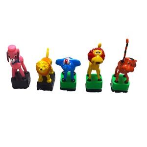 Vintage Push Button Puppets Circus‎ Animal Poodle Elephant Collectible Toy (5)